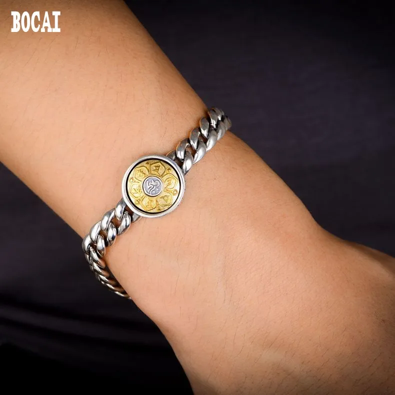 

S925 wholesale sterling silver wholesale men's fashion Chinese style six words