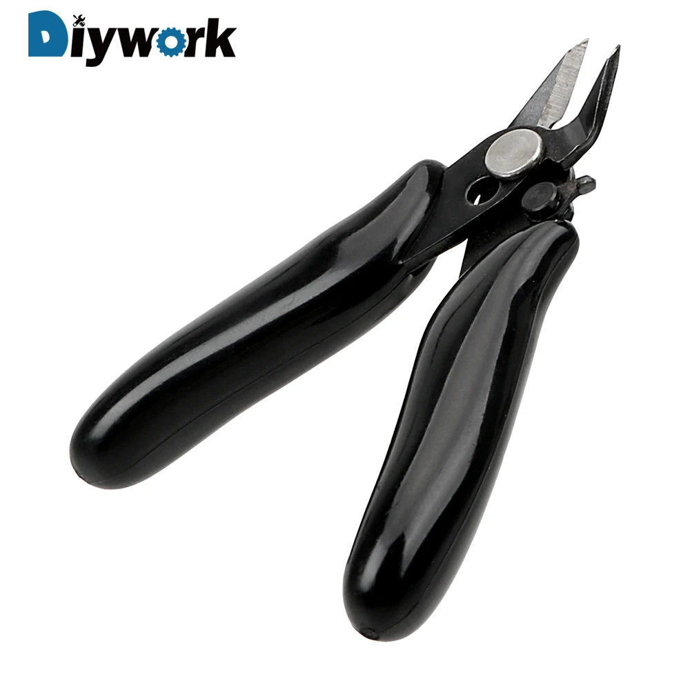 

DIYWORK Mini Wire Cable Cutter Cutting Side Snip Black Flush Pliers With Lock Hand Tool