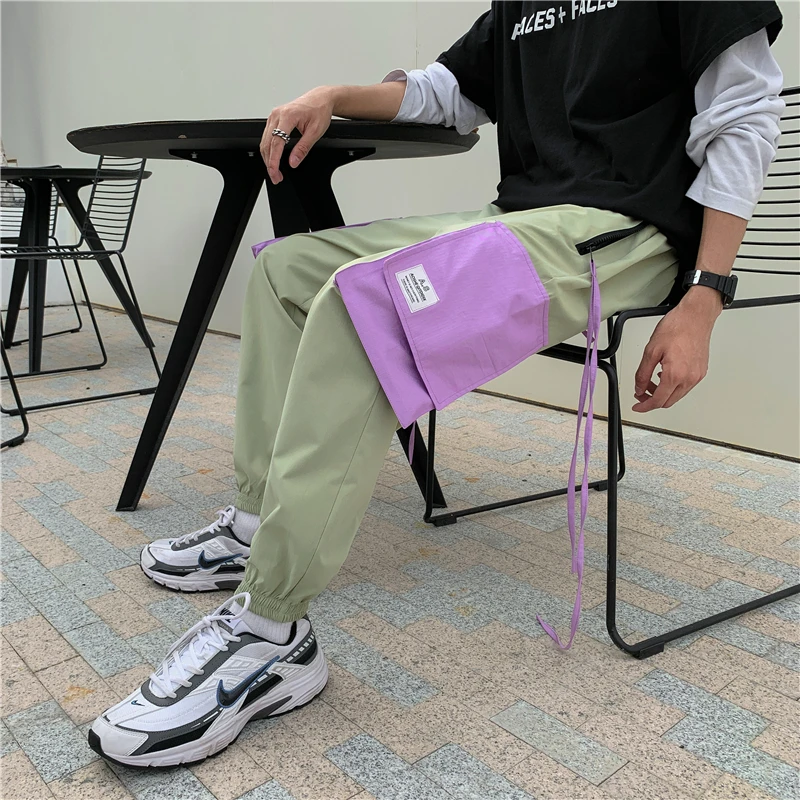 Мужские повседневные брюки из хлопка с принтом свободные для активного отдыха