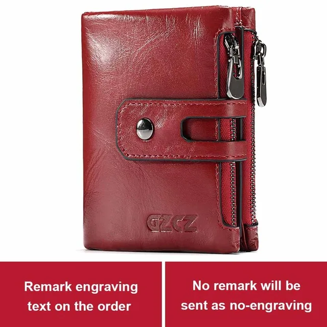 Red GZCZ,, кожаный женский кошелек с гравировкой, короткий кошелек, женский зеленый кошелек, портмоне для подарка, Женский кошелек - Цвет: Red