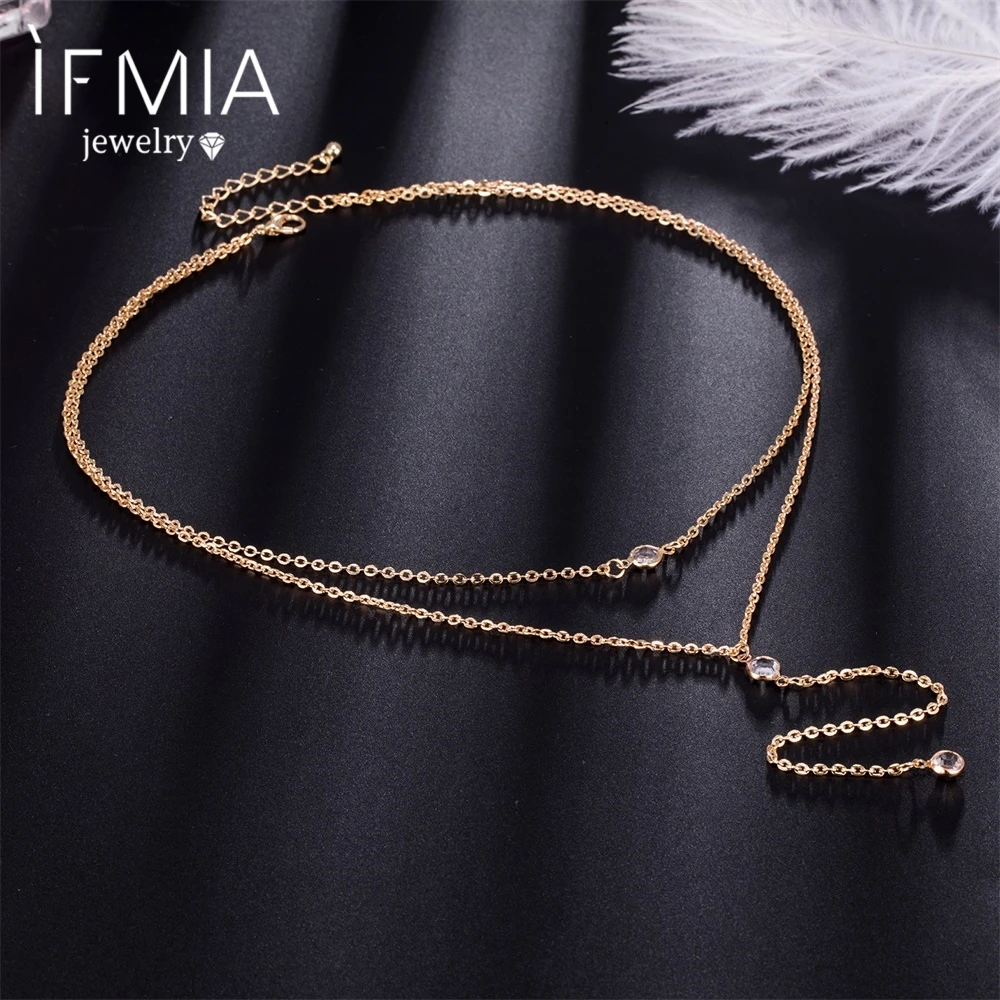Модное многослойное ожерелье IFMIA Стразы в богемном стиле для женщин 2018 Винтажные