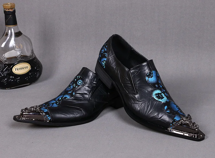 2016 Новых Людей Способа Бунт Острым Носом Кожаные Ботинки Квартиры Печатает