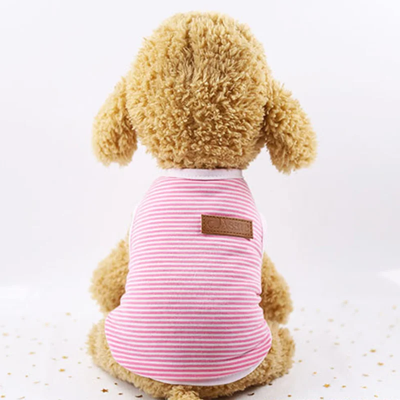Pink Классическая полосатая одежда для домашних животных, котов для кошек, летняя жилетка для собак и кошек, рубашка, костюм каттена клединга кеди, товары для домашних животных, костюм для кошек, одежда - Цвет: Pink