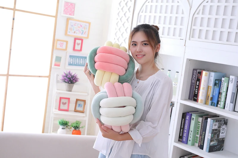 1 шт. 30 см Kawaii многоцветная китайская плюшевая подушка с узлом мягкая красочная мягкая мультяшная игрушка украшение дома диван кукла подушка