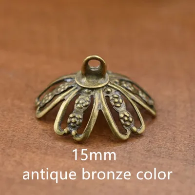 15mm bronze color 5 компл. 6-25 мм полый стеклянный шар с бисером колпачок набор orb Стеклянные Флаконы подвеска в форме стеклянной бутылки Глобус ювелирных изделий - Цвет: 15mm bronze color