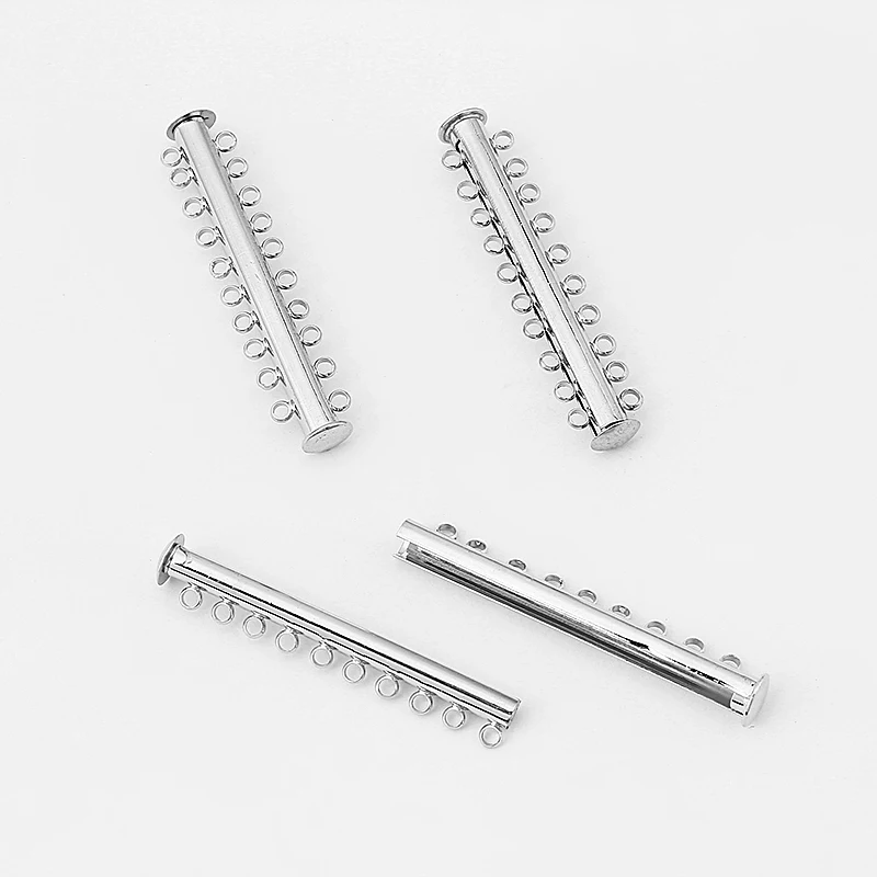

5sets 10 Strands Magnetic Slide Lock Clasps Bayonet Clasp for Bracelet Necklace DIY Jewelry Accessories 50*10mm