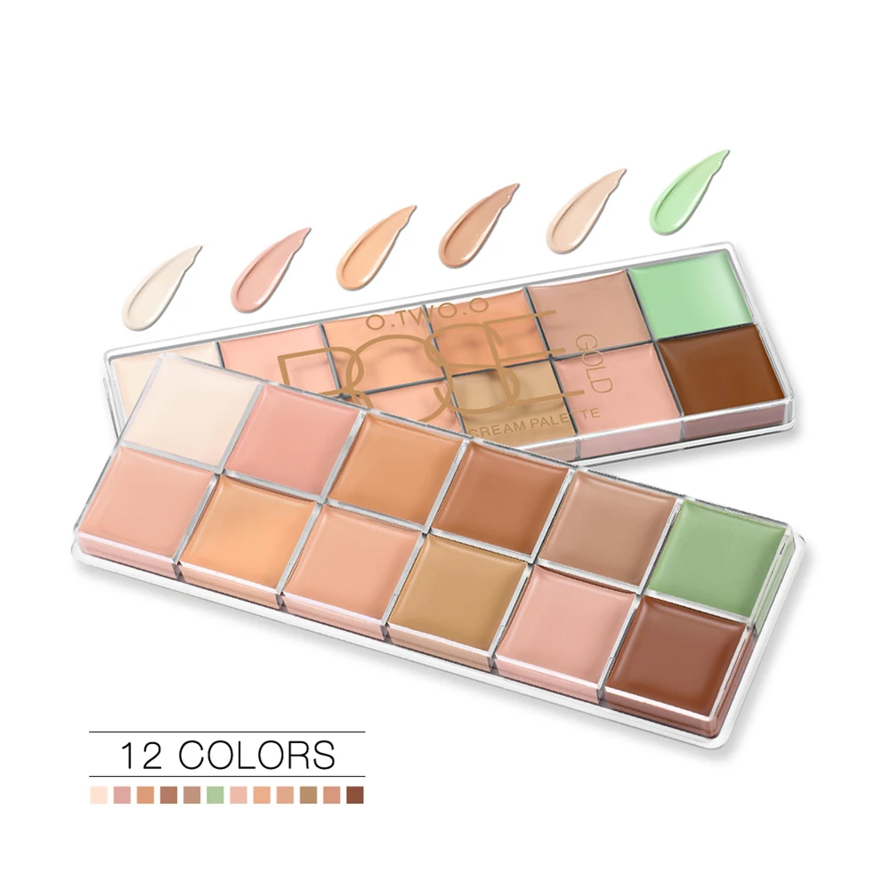 O.TWO.O 12 Color Concealer Dark Eye Circles Pimple Concealer Cream Oil-control Lasting Waterproof Concealer Palette Makeup
