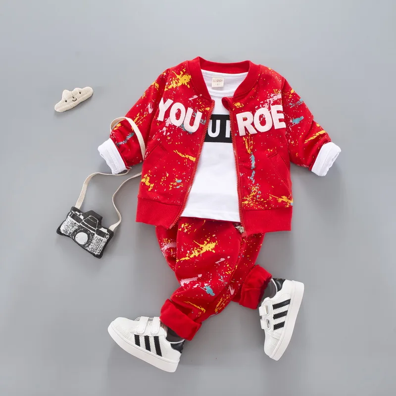 2018 New Children Girls Boys Fashion Clothing Sets Autumn Winter 3 Piece Suit Coat Clothes Baby Cotton Brand Tracksuits 1-4Yr | Детская
