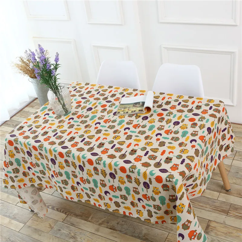 Kiwiberry Home Decorative Linen Mantel Print Owl Tablecloth Washable Dinner Table Cloth 11 Sizes Toalha De Mesa | Дом и сад
