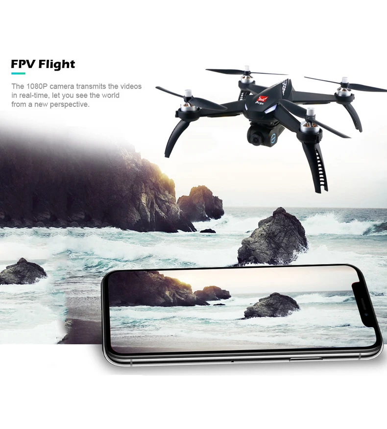 MJX ошибки 5 Вт B5W Радиоуправляемый Дрон RTF 5 г Wi-Fi FPV 1080 P Камера с gps Follow Me режим радиоуправляемый квадрокоптер vs MJX ошибки 2 B2W вертолеты D30