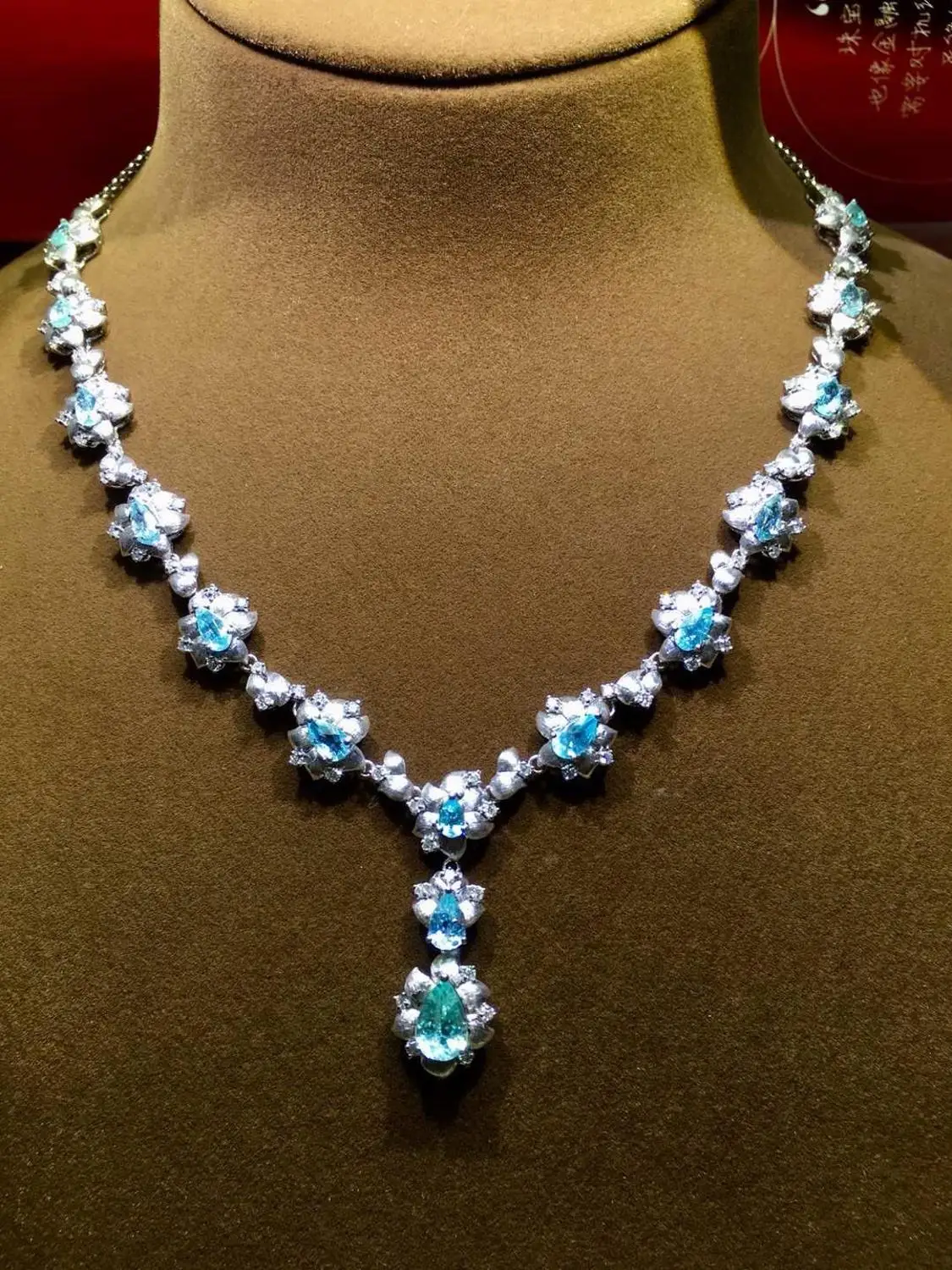 Турмалиновый кулон Paraiba из чистого золота 18 К натуральный турмалиновый