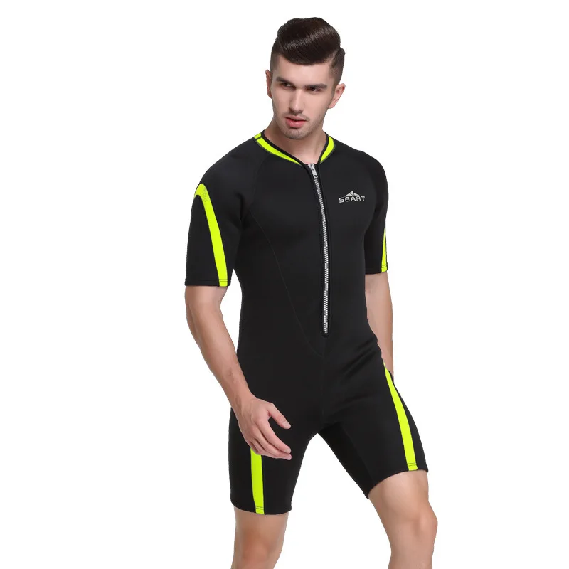 Sbart 2 мм Неопреновые мужские боди для подводного плавания с короткими рукавами