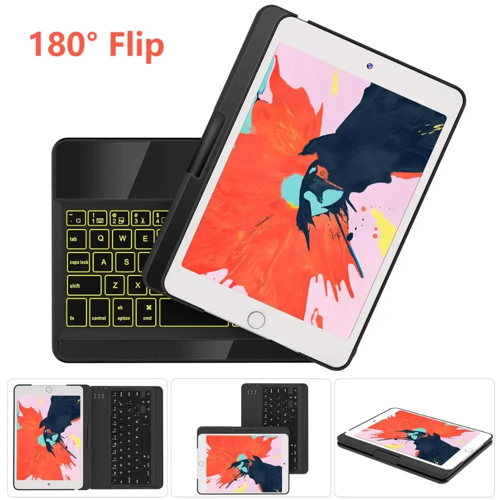 Чехол клавиатура для iPad 6th 9 7 2018 360 Поворот беспроводной Bluetooth с подсветкой 2017 |