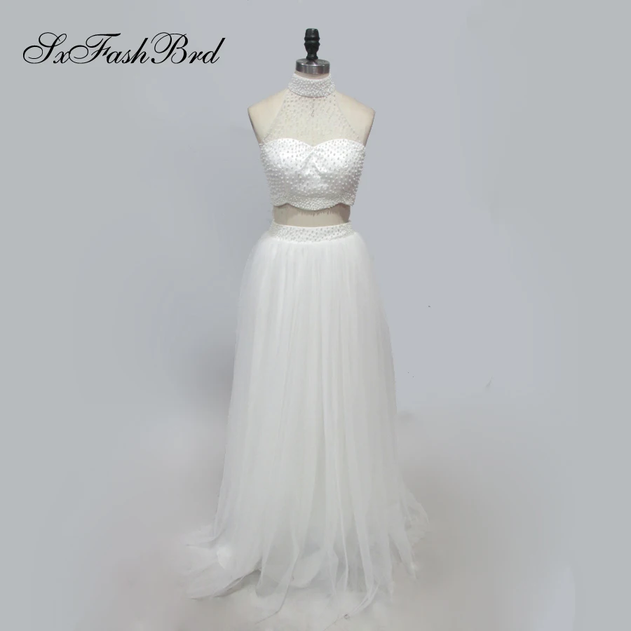 Robe De Soiree Longue блестящий укороченный топ с высоким воротом и бусинами а силуэт 2