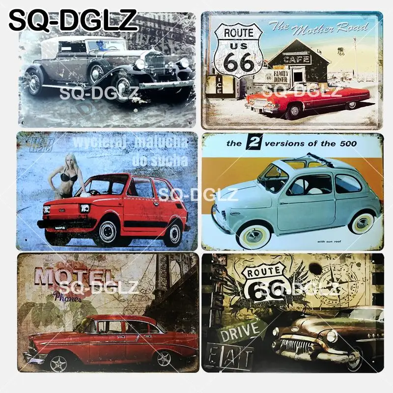 [SQ DGLZ] Новый жестяной знак The Mother Road ROUTE 66 металлические поделки мотельная живопись