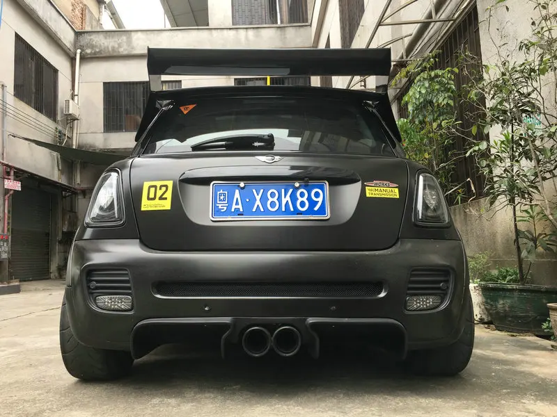 Автомобиль-Стайлинг для Mini Cooper S R56 M7 Стиль углеродного волокна спойлер на крыше(Алюминий конец Кепки) глянцевая отделка заднее крыло двойной комплект режущих насадок