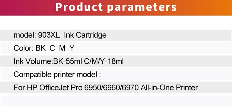 INKARENA Замена для hp 903 907 XL чернильный картридж 903XL 907XL для hp OfficeJet 6950 6960 6961 6963 6964 6965 6970 принтер