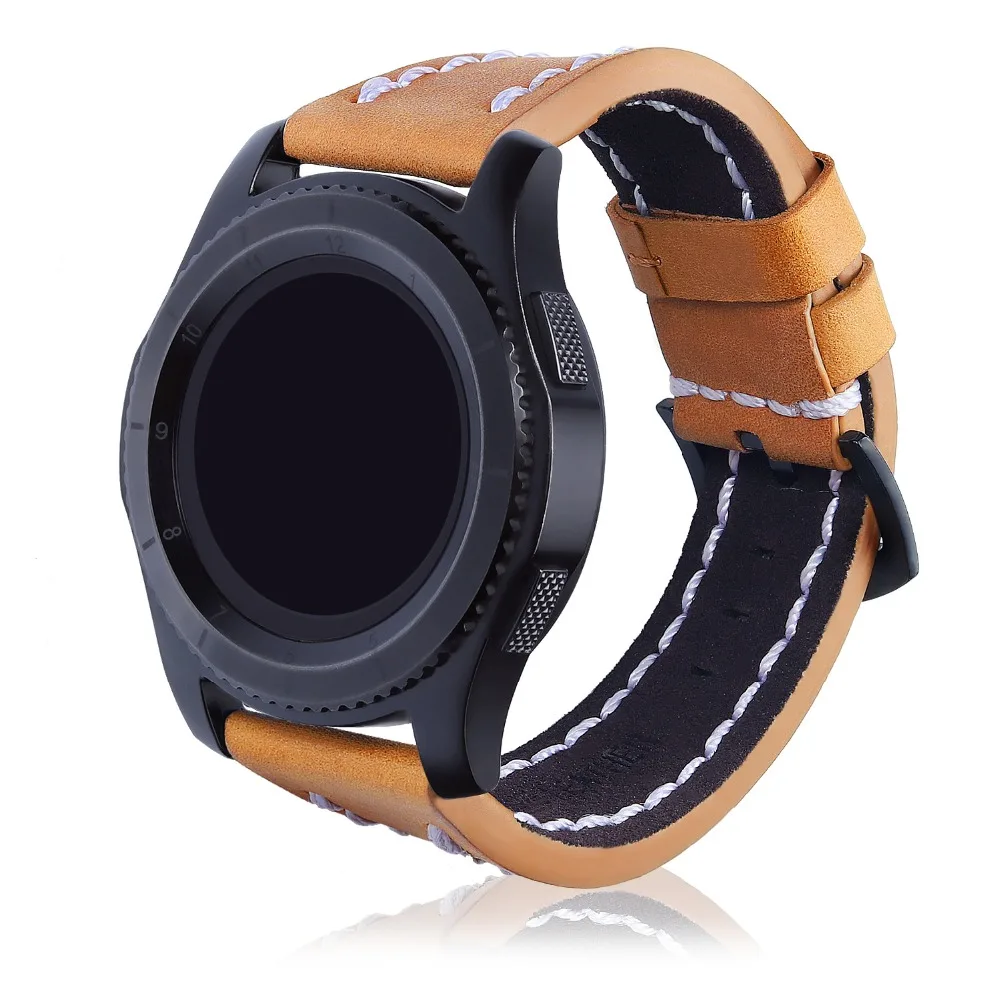 Laforuta gear S3 Frontier ремешок для samsung Galaxy Watch 46 мм S 3 Slassic 22 мм кожаный браслет на запястье Ретро винтажный ремень