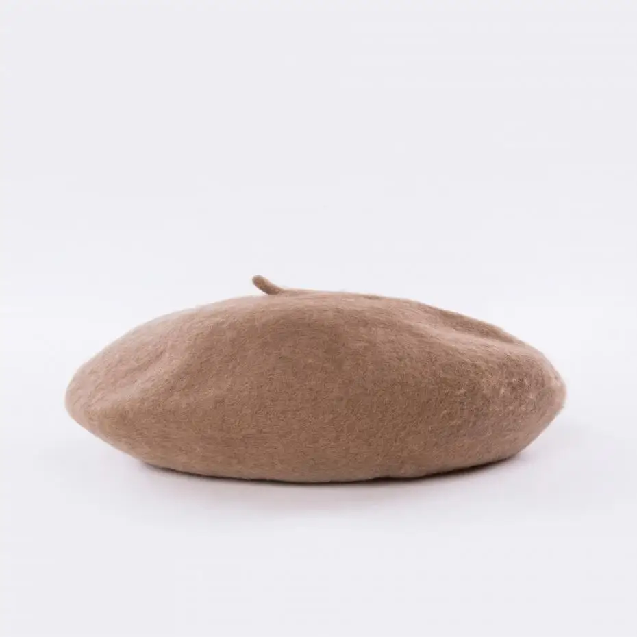 Хаки COKK Spring Winter Berets Hat Women Wool Cashmere Vintage Berets Solid Color Hat Female Bonnet Painter Style Cap Good Quality - Цвет: Хаки