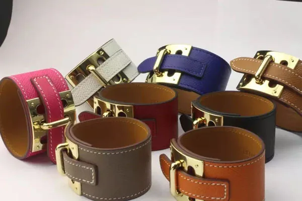 Новый Широкий кожаный три ряда Регулируемая пряжка для ремня женский браслет |