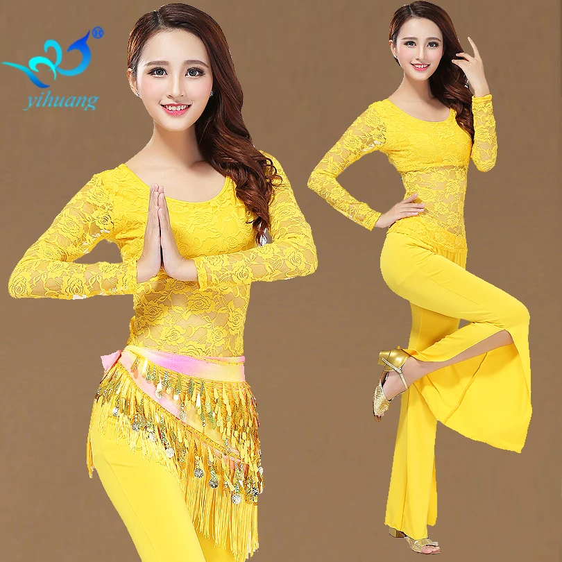 

Ladies Belly Dance Costume Suit Professional Practice Indian Dance Training Dancewear Lace Free Shipping