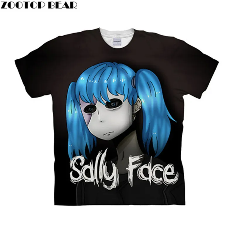 TX1097 Sally Face Magic Show 3D женские футболки, летняя футболка для путешествий, Мужская футболка, футболки с коротким рукавом, уличная одежда, Прямая поставка, ZOOTOPBEAR - Цвет: TX1097