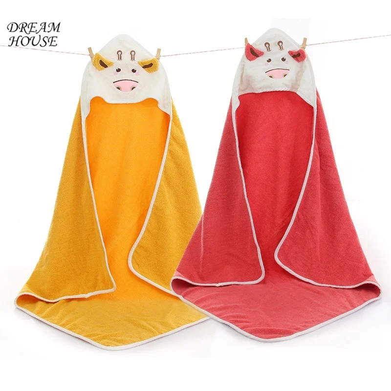 1 шт 100% хлопок Bathtowels для мальчиков и девочек мягкие с капюшоном банные полотенца