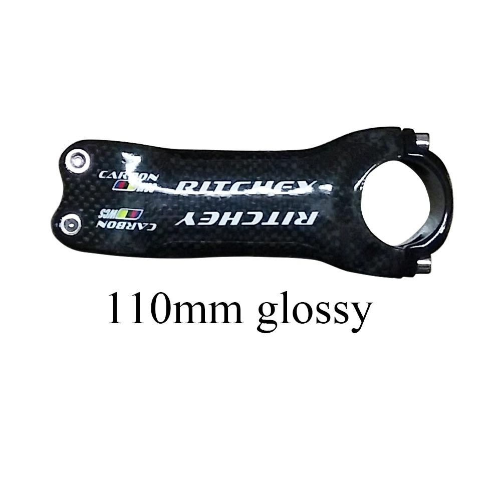 110mm glossy stem Полностью углеродное волокно руль подседельный штырь руль углеродный mtb руль 3 к глянцевые Запасные детали для велосипеда, углепластик стержень углеродный Подседельный штырь для топ продаж - Цвет: 110mm glossy stem