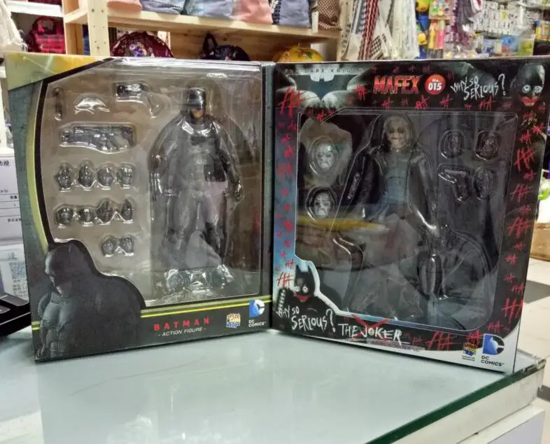 MAFEX NO.015 &amp 017 Бэтмен Темная ночь Джокер ПВХ экшн-фигурка Коллекционная модель