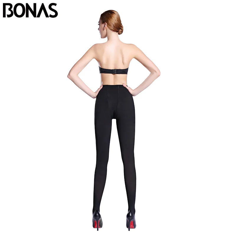 BONAS 80D Women Spring Tights High Elastic Autumn Pantyhose Women Slim Seamless Female Color Tights Collant Femme Anti Hook