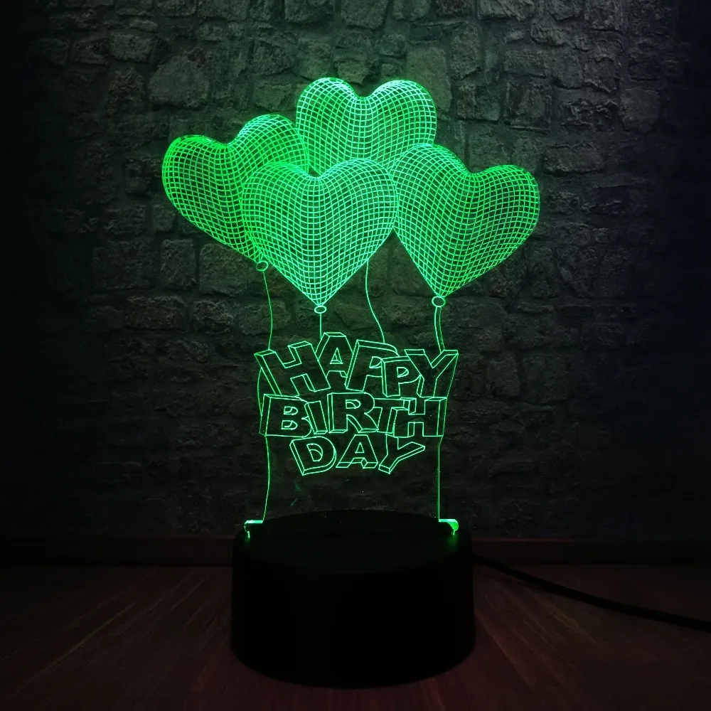 Оптовая продажа Романтическая любовь сердце шар 3D LED USB лампа брак предложение