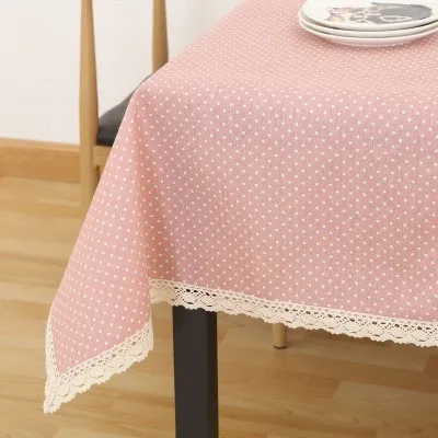 Новая скатерть в горошек для сада стола коврик льняная с принтом домашний