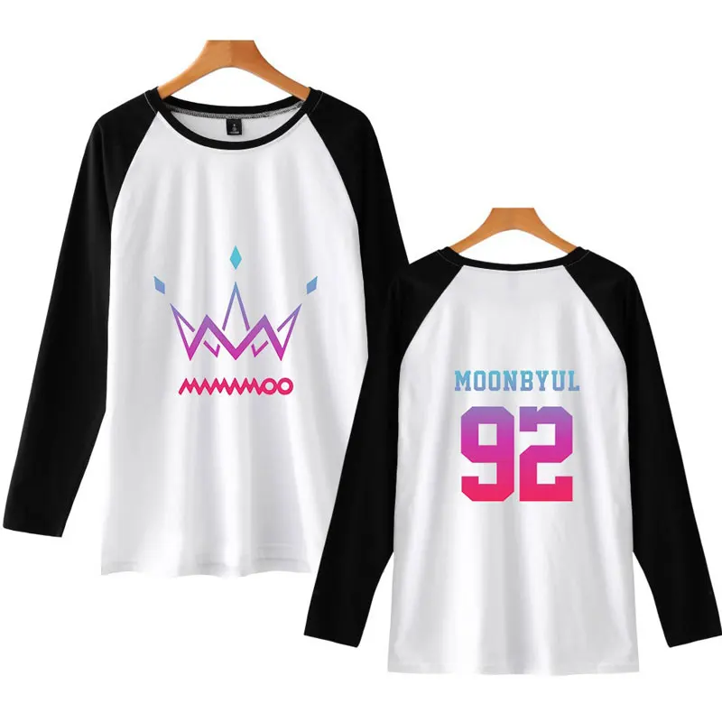 Женская футболка с длинным рукавом MAMAMOO фиолетовая в стиле Харадзюку корейский