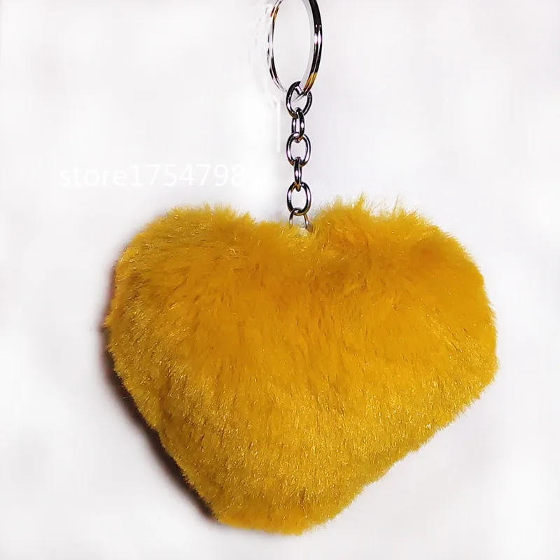 Брелок для ключей яркий брелок с подвеской из искусственного меха в форме сердца
