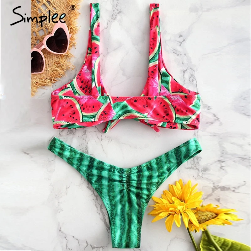 Simplee купальник женский высокий крой купальный костюм с V-образным вырезом Летняя