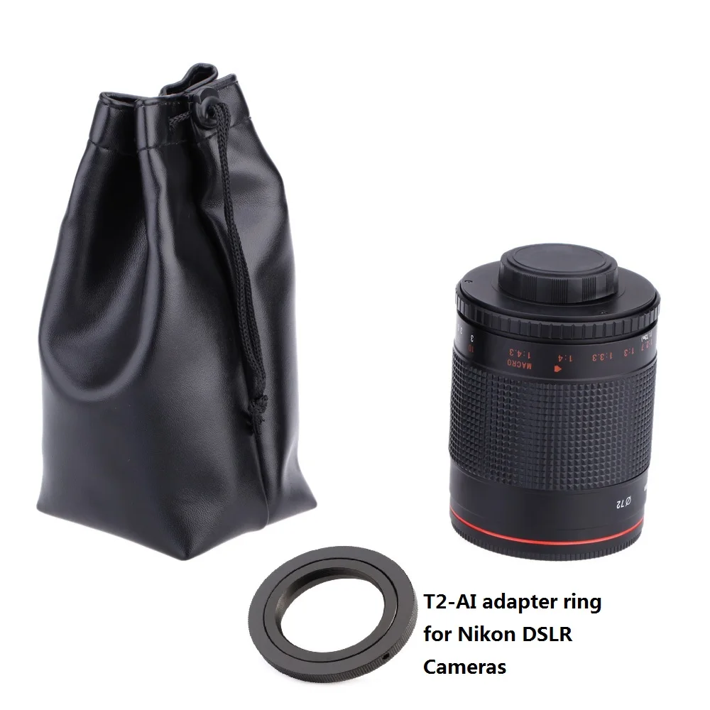 Ручная зеркальная фотокамера 500 мм F/8 0 с T2-AI переходное кольцо для Nikon D3000 D3100 D7000 D80