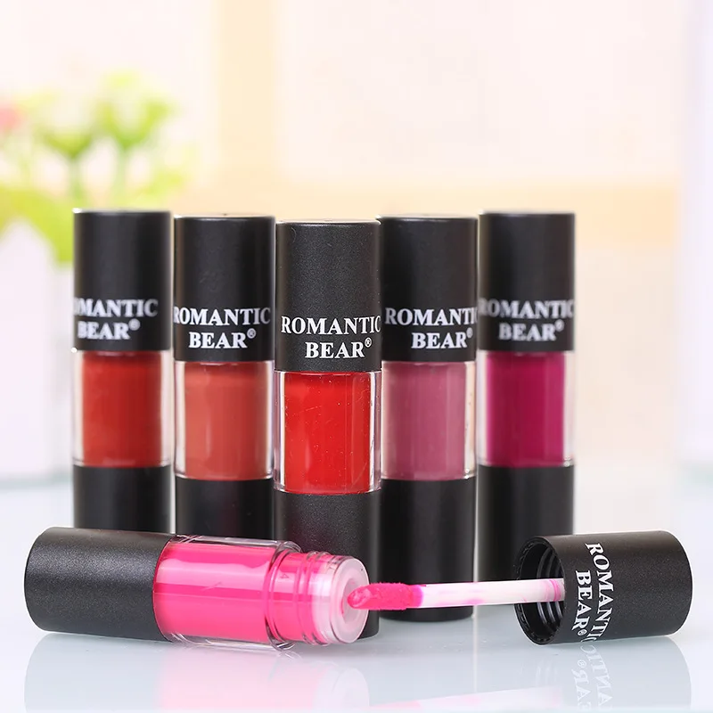 

DHl free 240pcs=10boxes 24 hours Long lasting Lipgloss Romantic Bear Liquid lipsticks 6 colors each box Lips Cosmetics