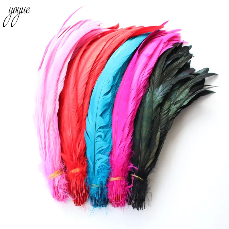 

100PCS 25-30CM Natural Rooster Tail Feathers Colorful Cheap Feather For Decoration Craft DIY Party Props Accessories