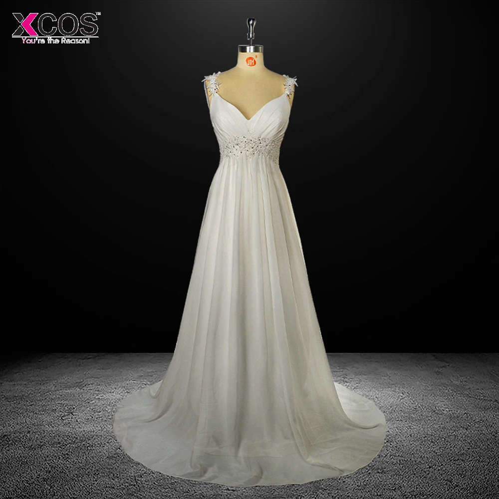 Новые акции Vestido De Novia нам Размеры 2 22 белый/слоновая кость Аппликации шифон пляж