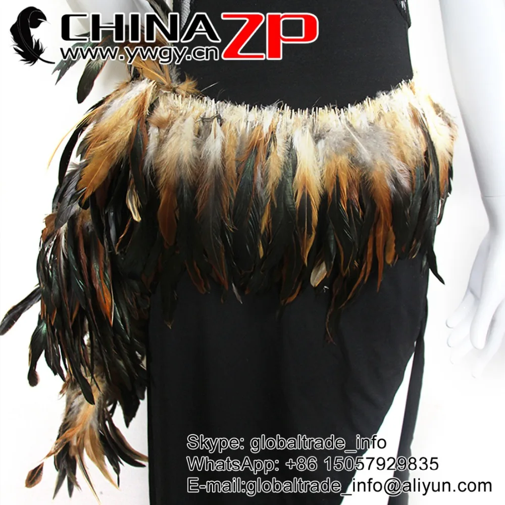 

Leading Supplier CHINAZP Factory 6-8 Inch 800pieces/bundle Natural Brown Half Bronze Strung Rooster Schlappen Feathers