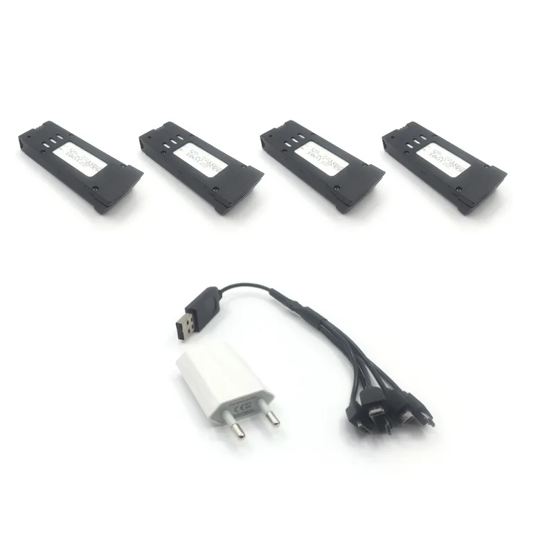 Set4 4B AC Charger 3,7 V 500mAh Lipo батарея для E58 M68 RC Дрон Квадрокоптер запасные части перезаряжаемая батарея запасные аксессуары - Цвет: Set4 4B AC Charger