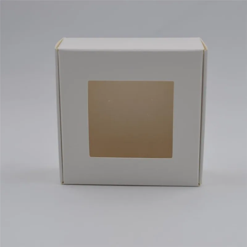 30pcs Blank Kraft Candy Box with Window white Handmade Soap black Jewelry Cookies Gift box kraft Paper Party Favor |