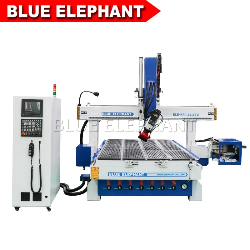 4 осевой фрезерный станок с ЧПУ вращающимся шпинделем Blue Elephant карусель ATC1530|Фрезы