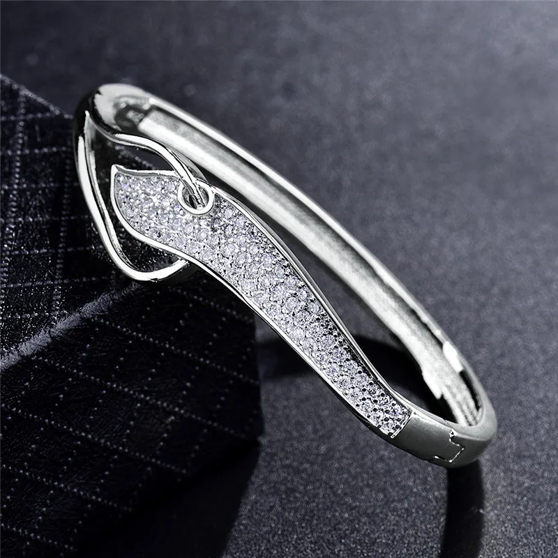 Женский индийский браслет BUDONG белый фианит золотого цвета циркон ювелирные