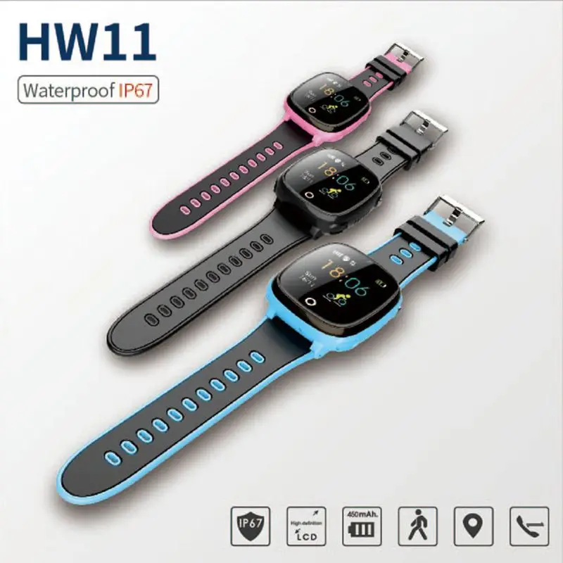 

HW11 IP67 Waterproof Smart Watch GPS Tracking Security Fence SOS Call Pedometer Intelligent Watch with Camera for Children Kids