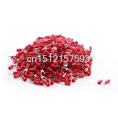 

1000PCS Red Insulated Furcate Fork Terminals Cable Lug AWG16-14 SV1.25-4