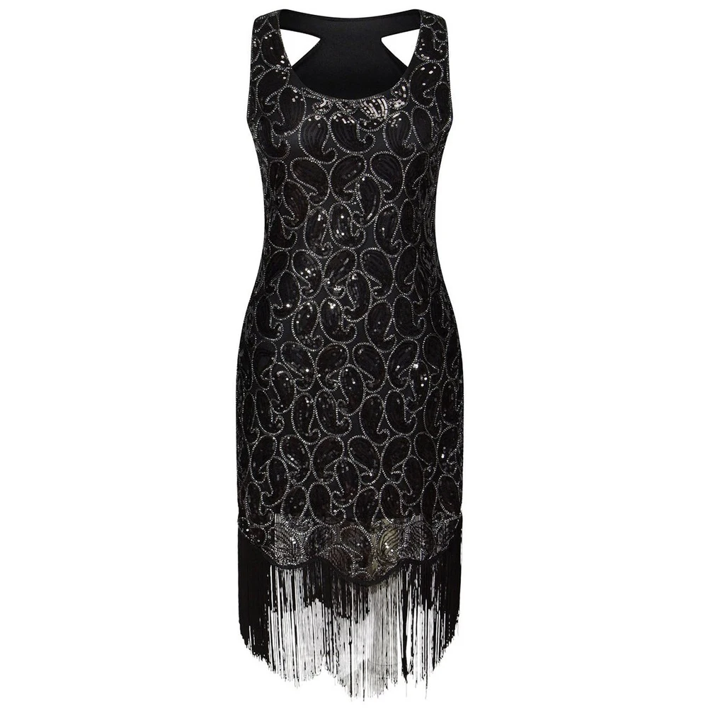 Женское винтажное праздничное платье с круглым вырезом без рукавов|party dresses|flapper