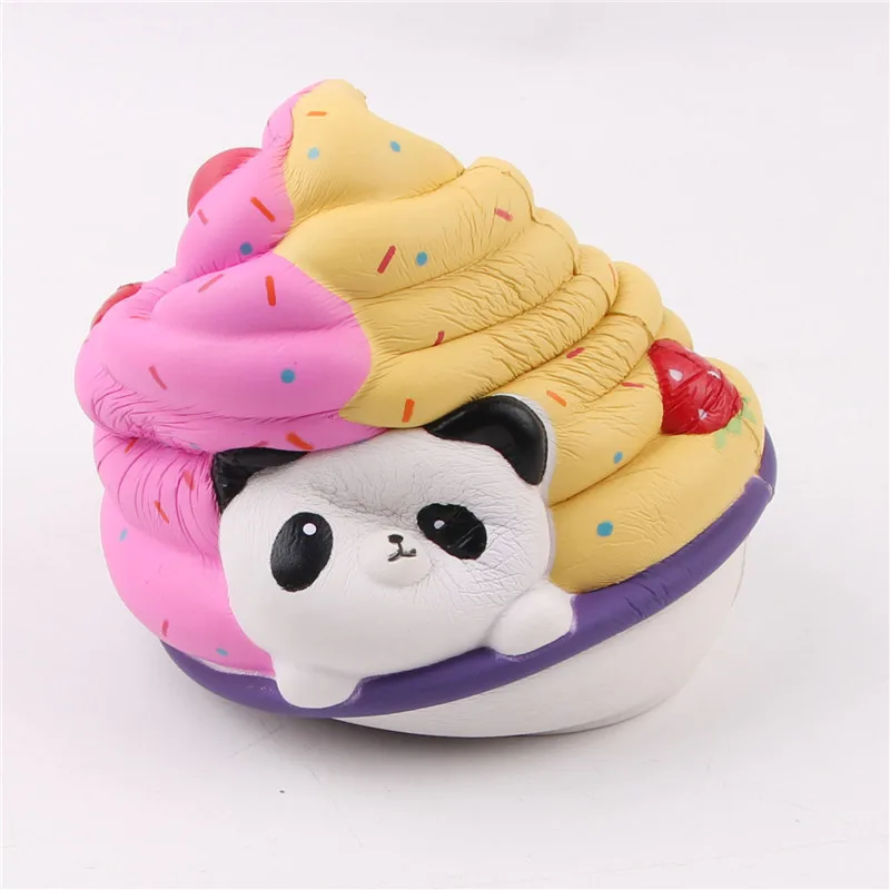 Бесплатная доставка 1 шт. Squishies игрушки милые панды Мороженое Мягкие медленный