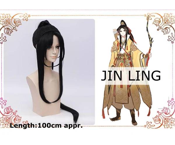 Eraspooky Mo Dao Zu Shi косплей парик Wei wuxian молодой гроссмейстер демонического культивирования костюм для мужчин Jin Ling Lan Wangji повязка на голову - Цвет: Jin Ling