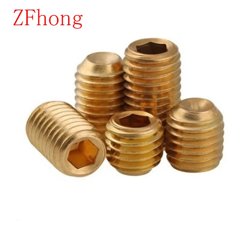 

500-1000pcs DIN916 M2 M3 M4 M5 m6 brass hex socket set screw headness grub screw